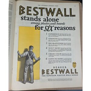 Bestwall Stands Alone Among Plaster Wall Boards Vintage Print Ad 1927